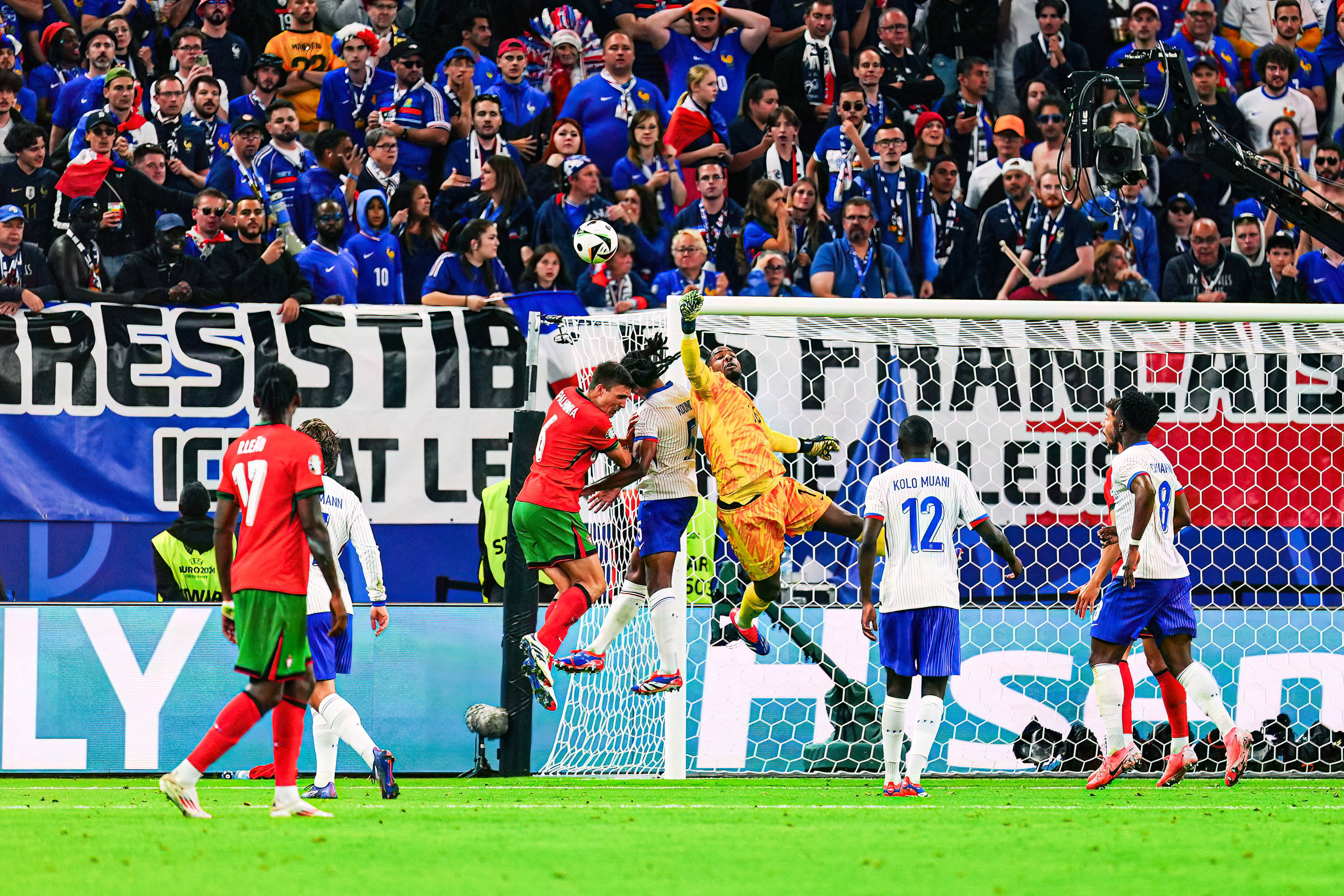 法国队夺得胜利，球迷欢呼雀跃